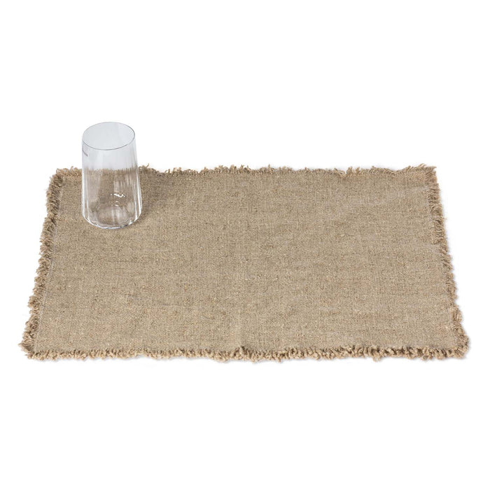 Burlap Fringe 100% Linen Placemat Eleish Van Breems Home