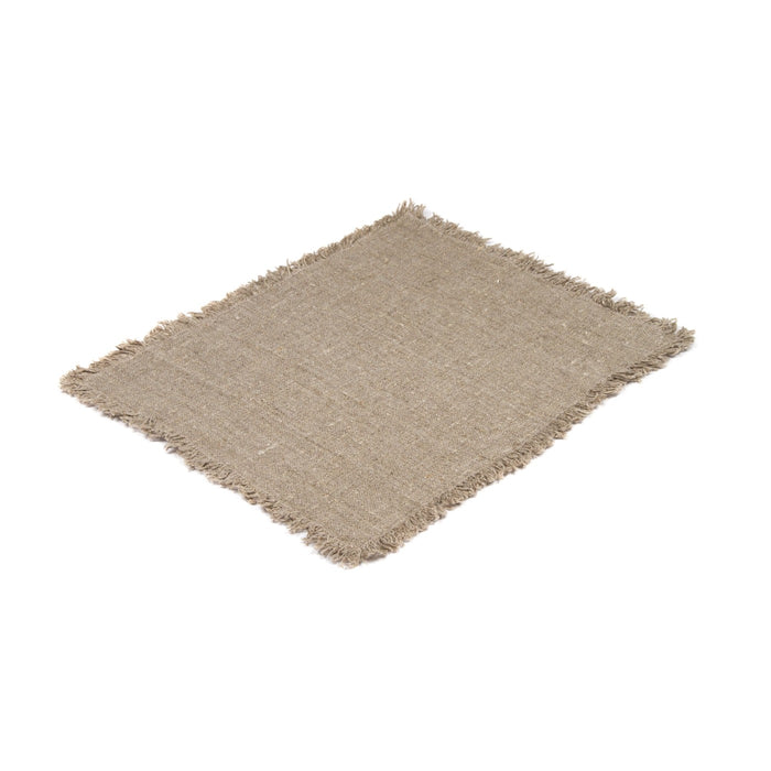 Burlap Fringe 100% Linen Placemat Eleish Van Breems Home