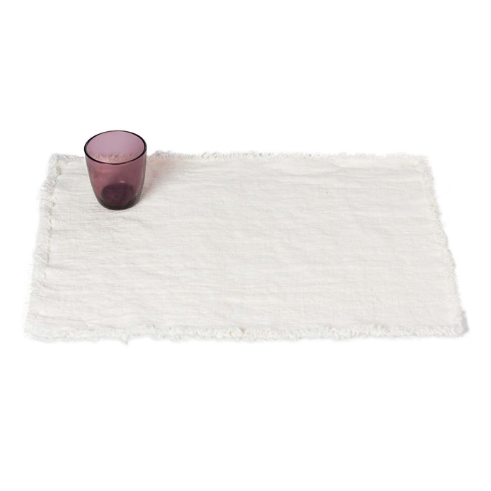 Burlap Fringe 100% Linen Placemat Eleish Van Breems Home