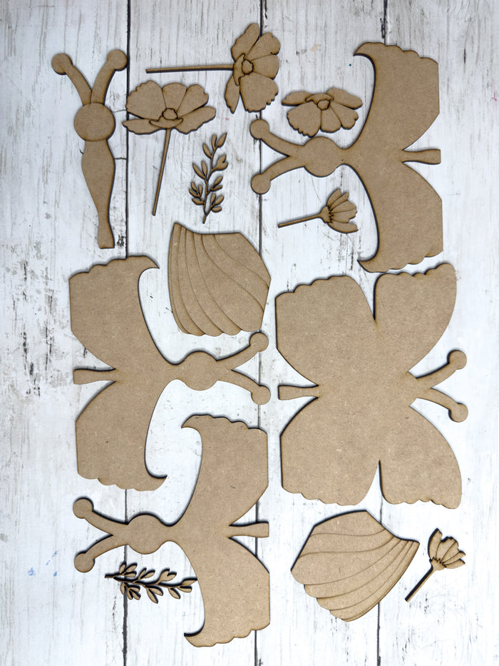 Butterfly and Flowers Shelf Sitter DIY Kit