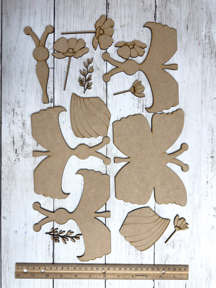 Butterfly and Flowers Shelf Sitter DIY Kit