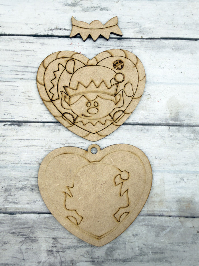 Candy Cane Heart Elf Ornament DIY Kit