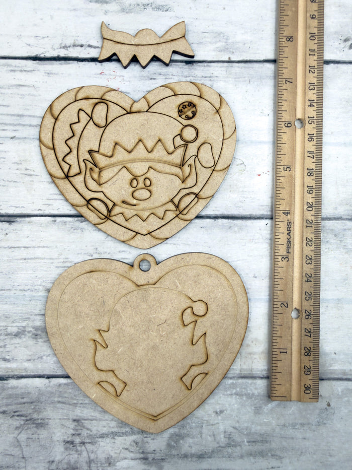 Candy Cane Heart Elf Ornament DIY Kit
