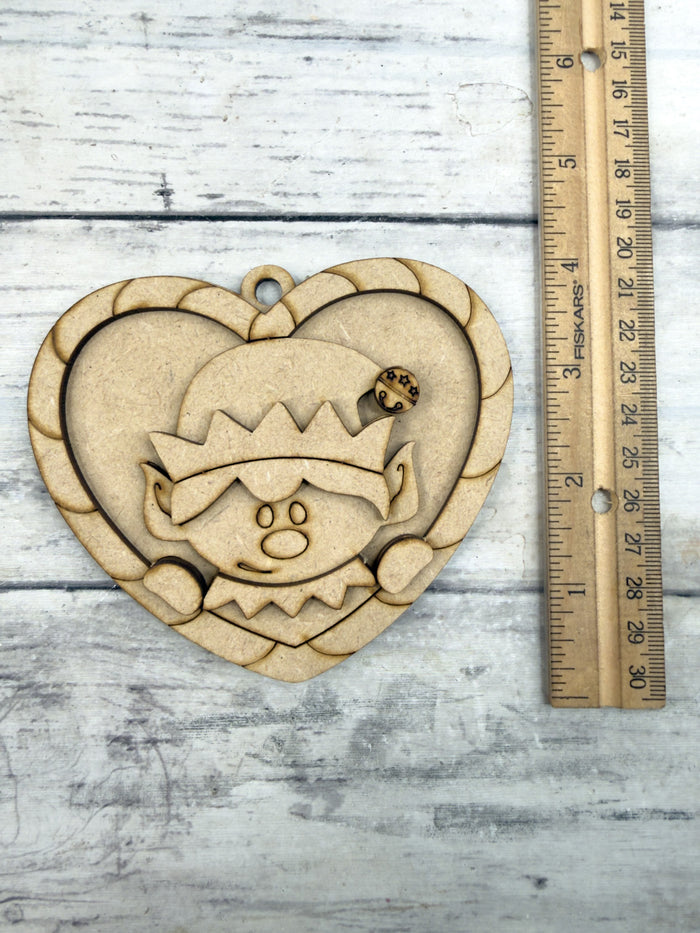 Candy Cane Heart Elf Ornament DIY Kit