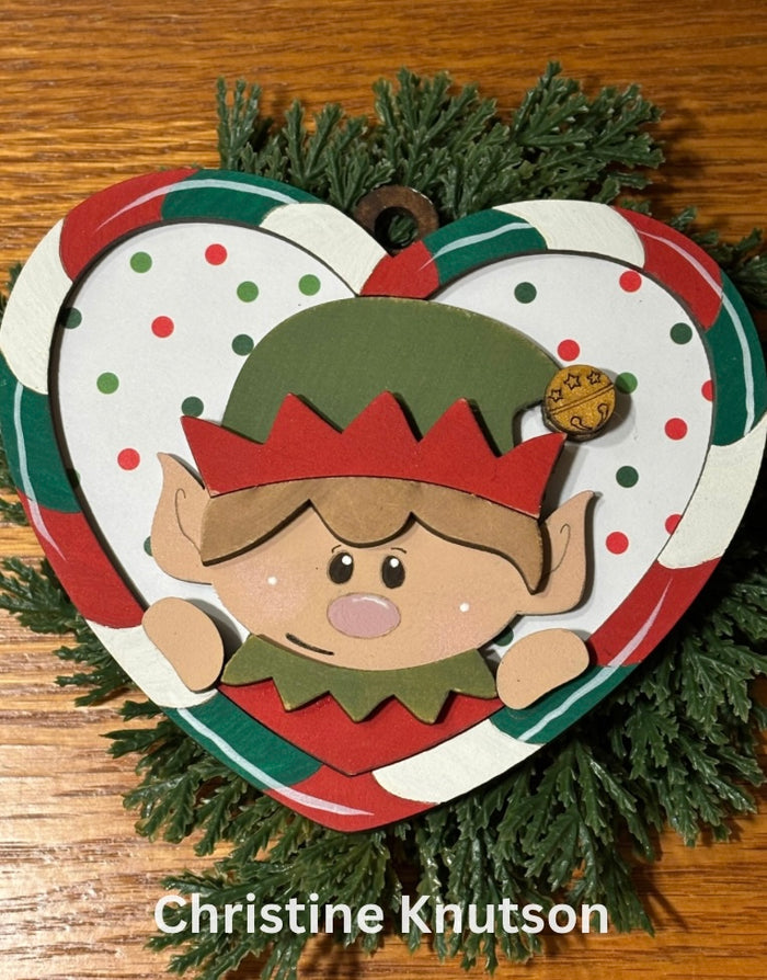 Candy Cane Heart Elf Ornament DIY Kit