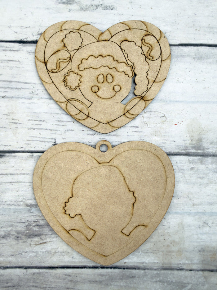 Candy Cane Heart Gingerbread Man Ornament DIY Kit