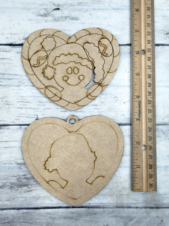 Candy Cane Heart Gingerbread Man Ornament DIY Kit