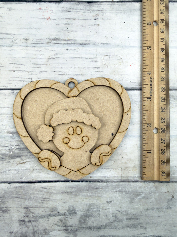 Candy Cane Heart Gingerbread Man Ornament DIY Kit
