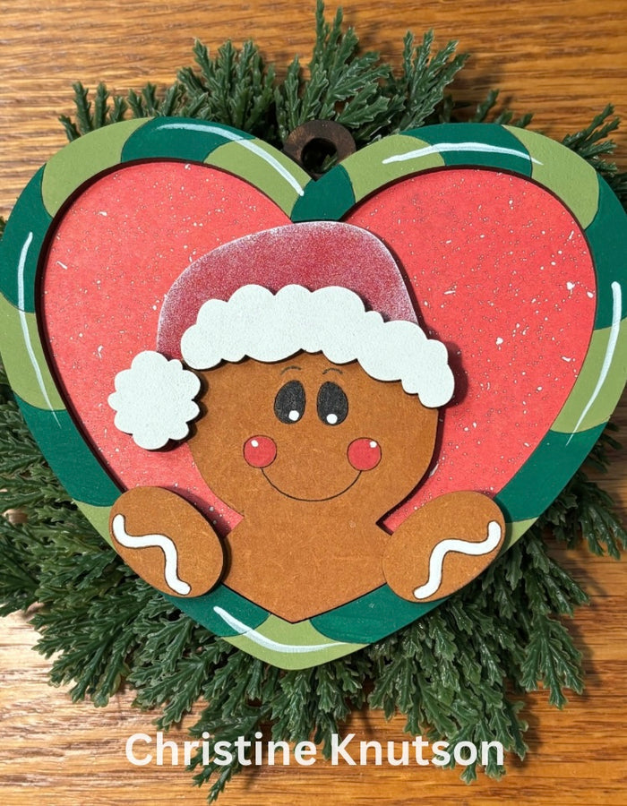 Candy Cane Heart Gingerbread Man Ornament DIY Kit