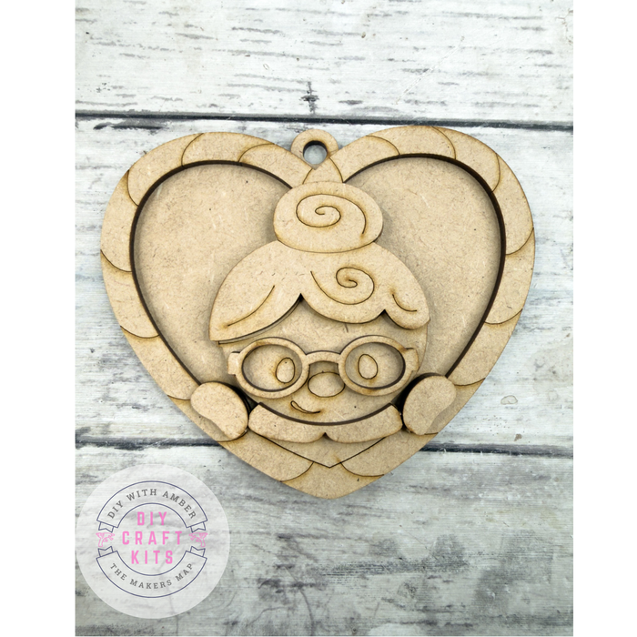 Candy Cane Heart Mrs Claus Ornament DIY Kit