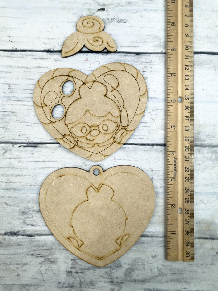Candy Cane Heart Mrs Claus Ornament DIY Kit