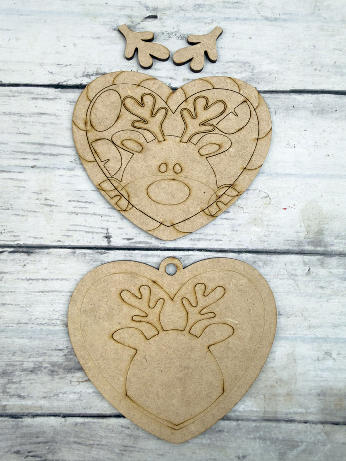 Candy Cane Heart Reindeer Ornament DIY Kit