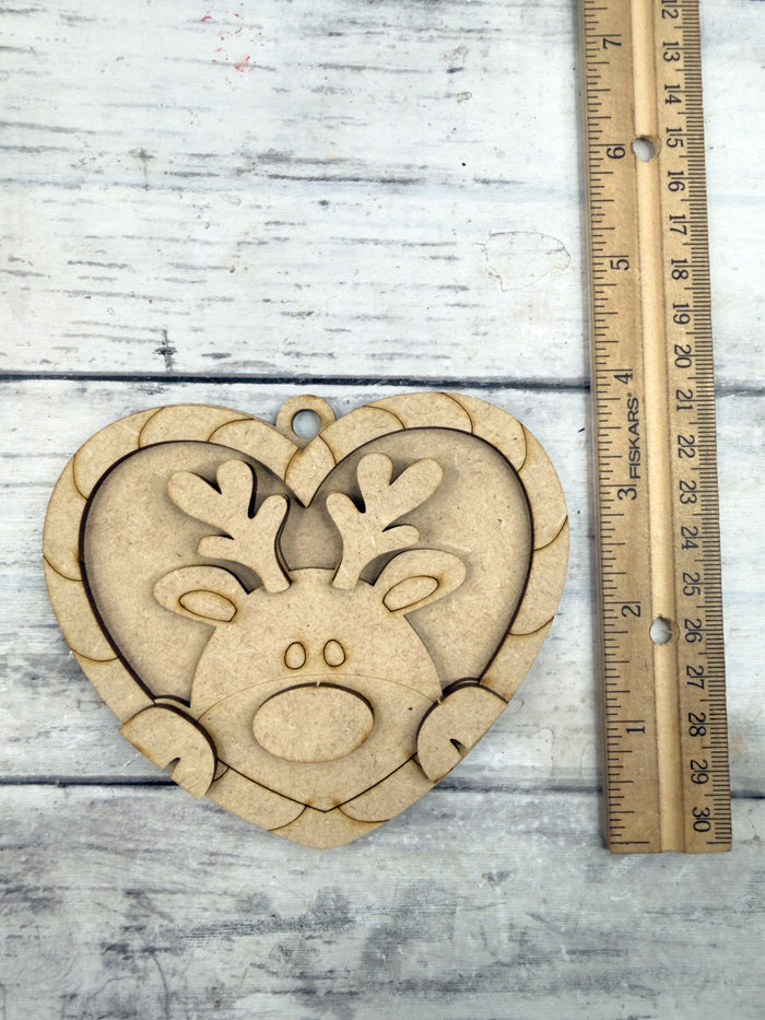 Candy Cane Heart Reindeer Ornament DIY Kit