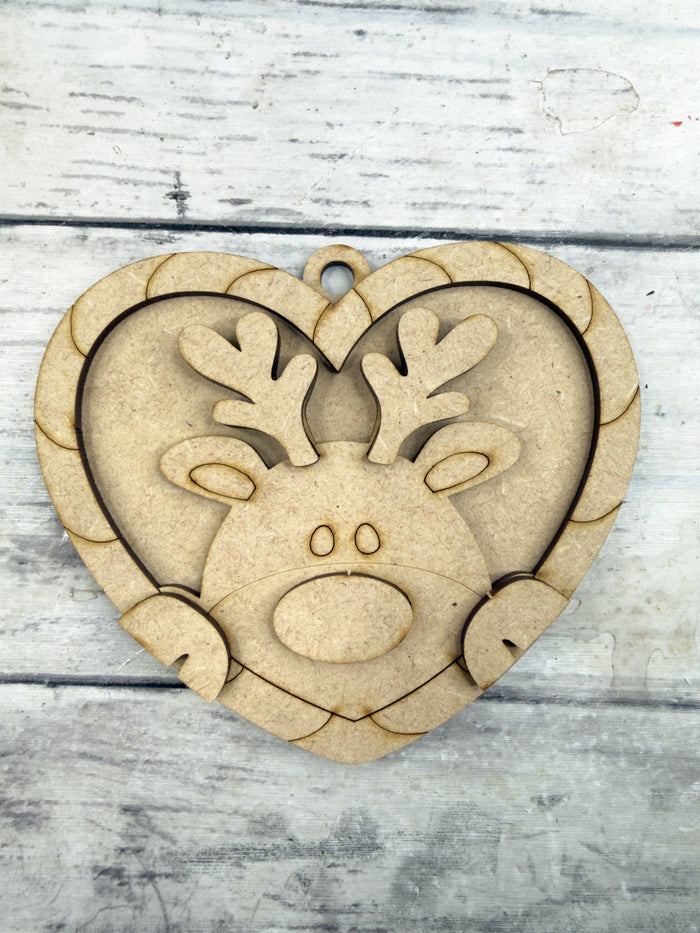 Candy Cane Heart Reindeer Ornament DIY Kit