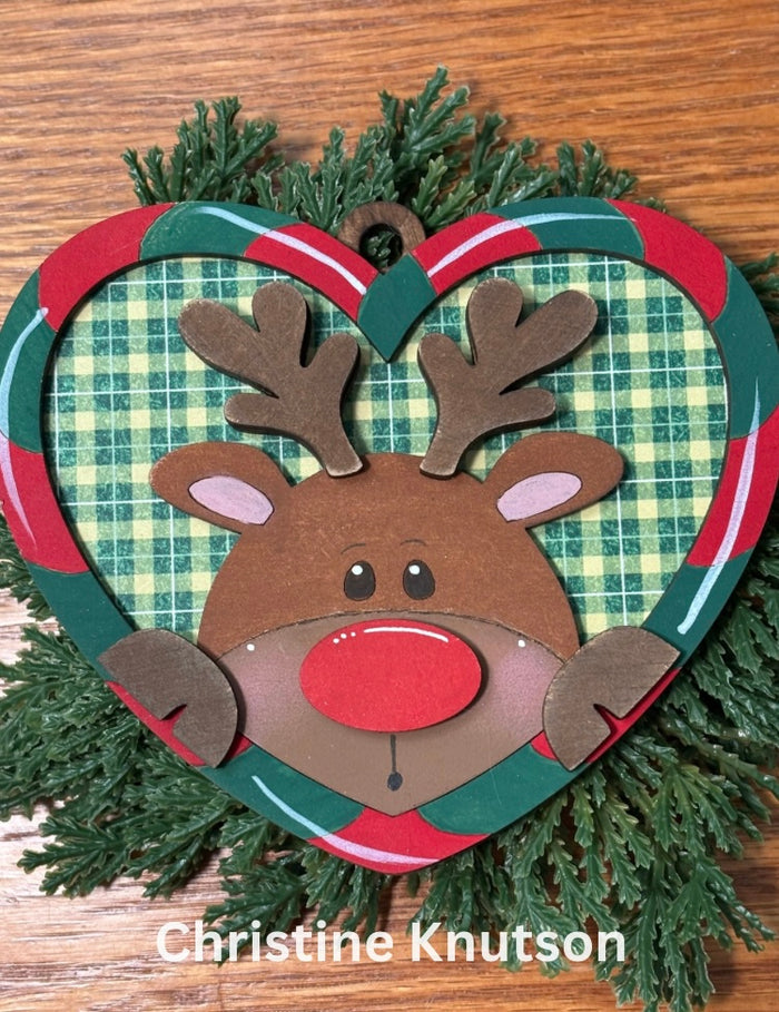 Candy Cane Heart Reindeer Ornament DIY Kit