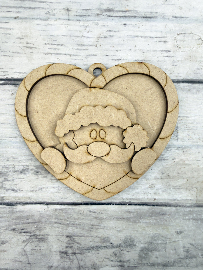 Candy Cane Heart Santa Claus Ornament DIY Kit