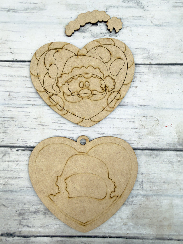 Candy Cane Heart Santa Claus Ornament DIY Kit