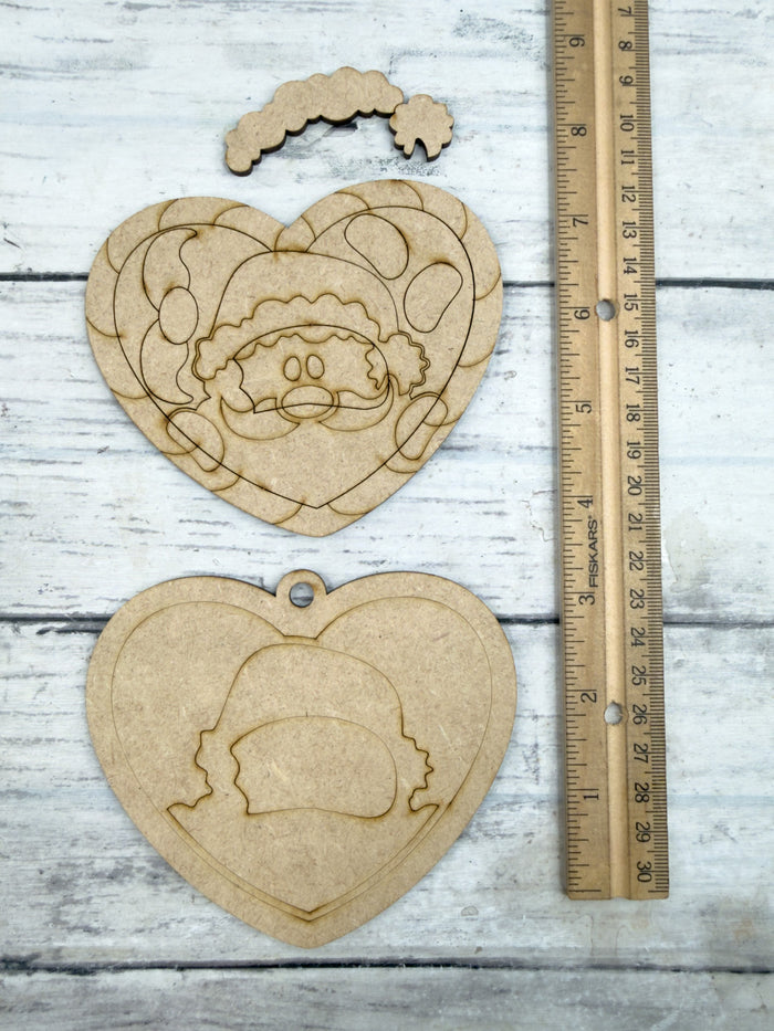 Candy Cane Heart Santa Claus Ornament DIY Kit