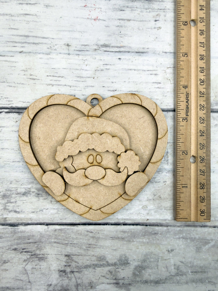 Candy Cane Heart Santa Claus Ornament DIY Kit