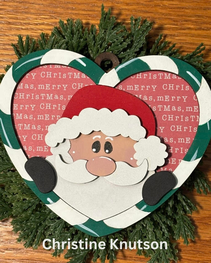 Candy Cane Heart Santa Claus Ornament DIY Kit