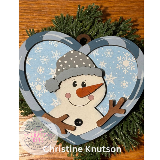 Candy Cane Heart Snowman Ornament DIY Kit
