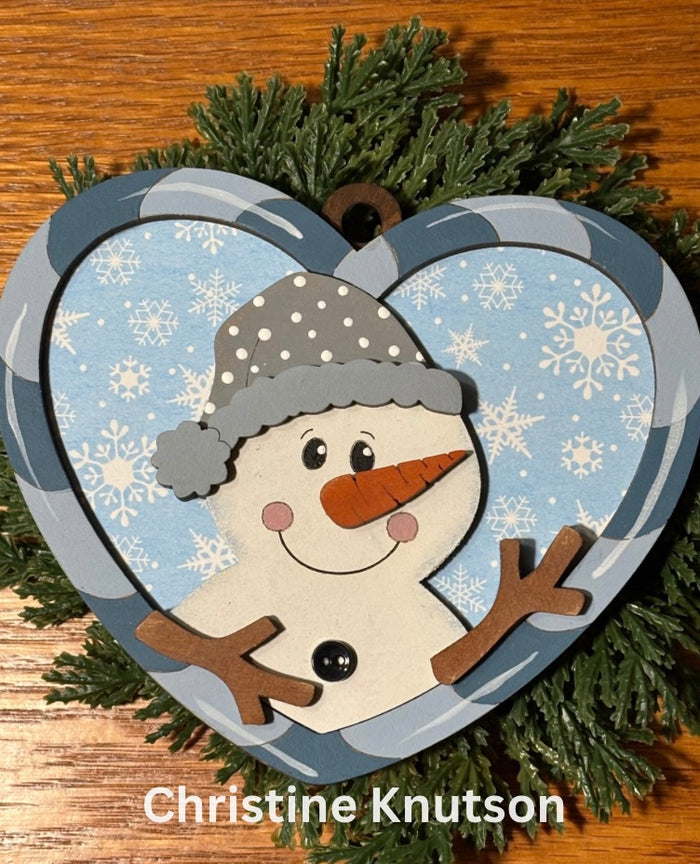 Candy Cane Heart Snowman Ornament DIY Kit