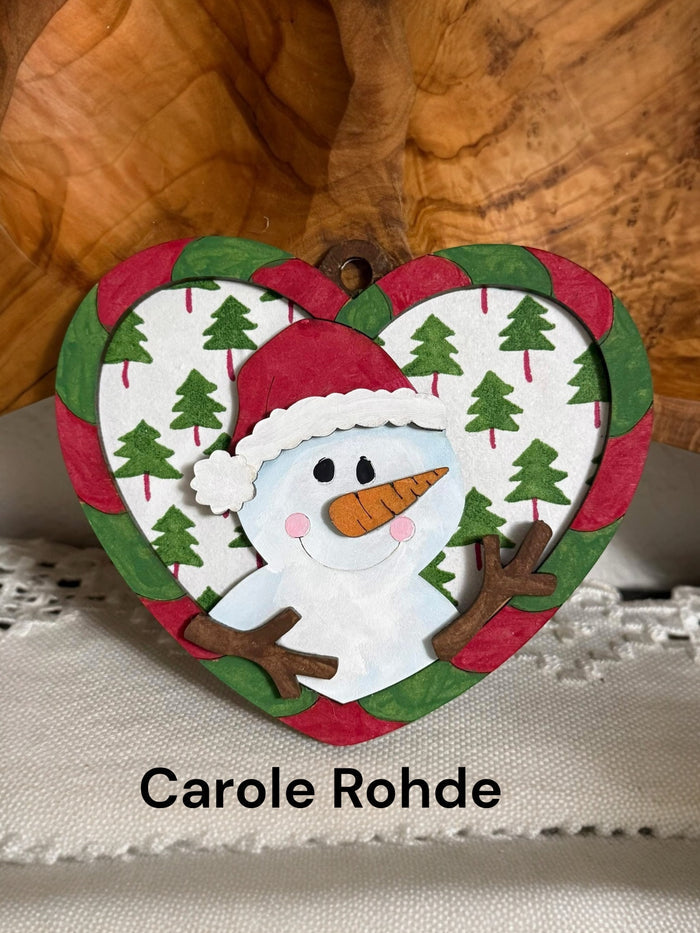 Candy Cane Heart Snowman Ornament DIY Kit