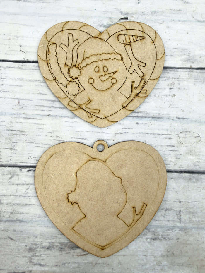 Candy Cane Heart Snowman Ornament DIY Kit
