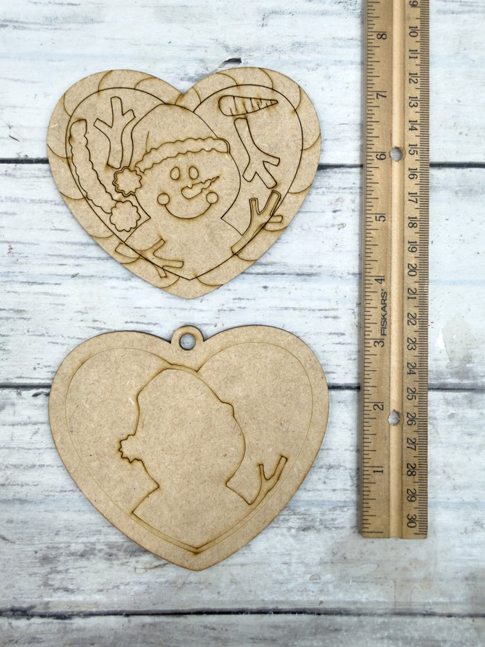 Candy Cane Heart Snowman Ornament DIY Kit