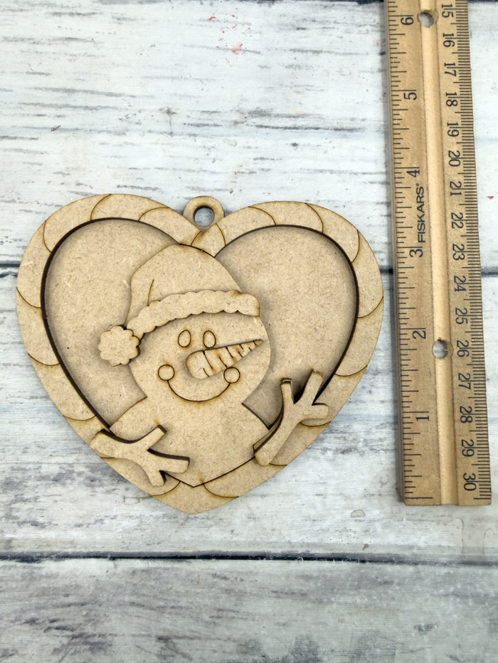 Candy Cane Heart Snowman Ornament DIY Kit