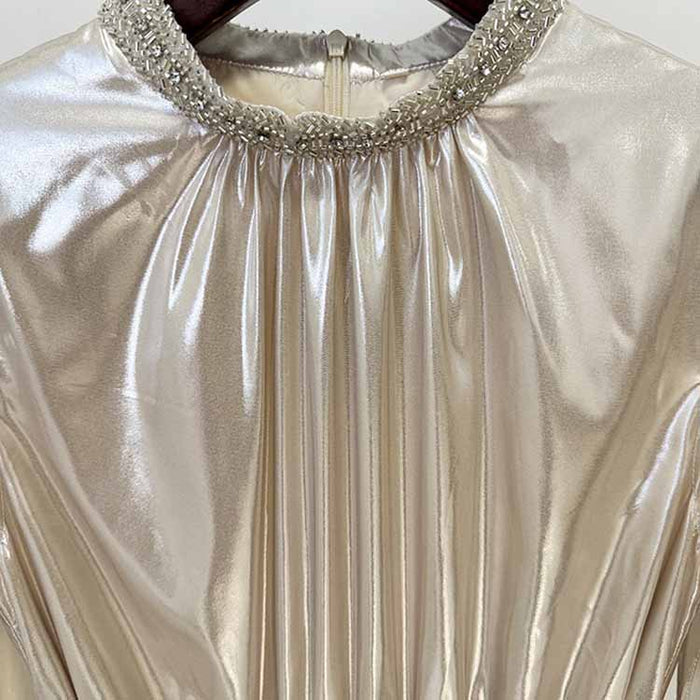 Cape-design Maxi Dress Champagne Prom Dress