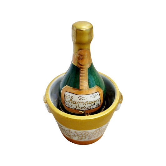 Champagne Elegance in Porcelain Porcelain Limoges WINE LIMOGES BOXES special French Trinket Box