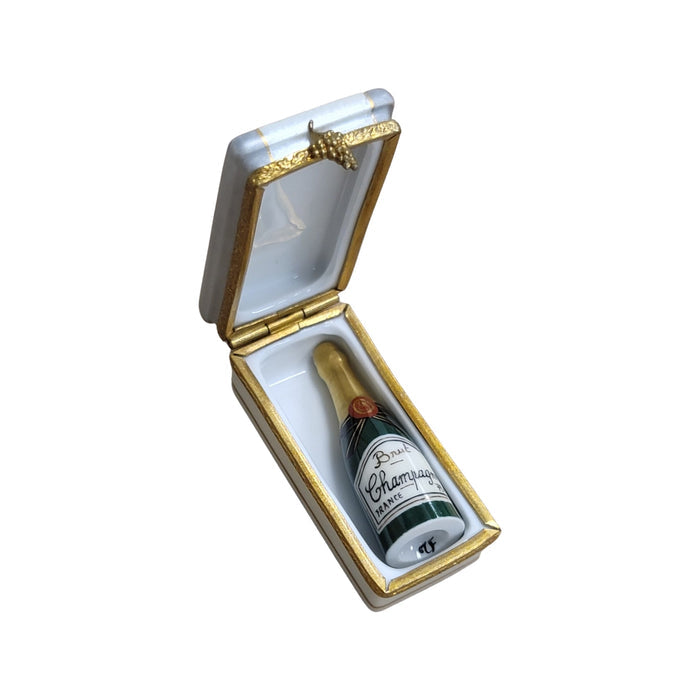 Champagne Bottle Limoges Box Porcelain Limoges Wine French Trinket Box