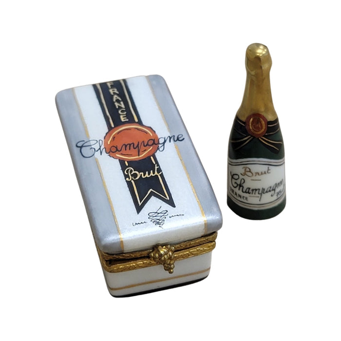 Champagne Bottle Limoges Box Porcelain Limoges Wine French Trinket Box