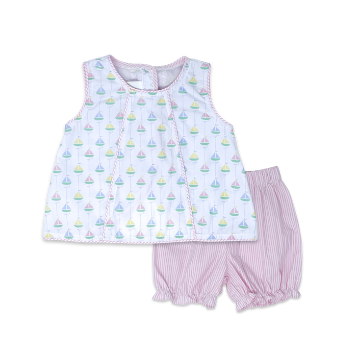 Channing Bloomer Set - Pink Seaside Sailboats