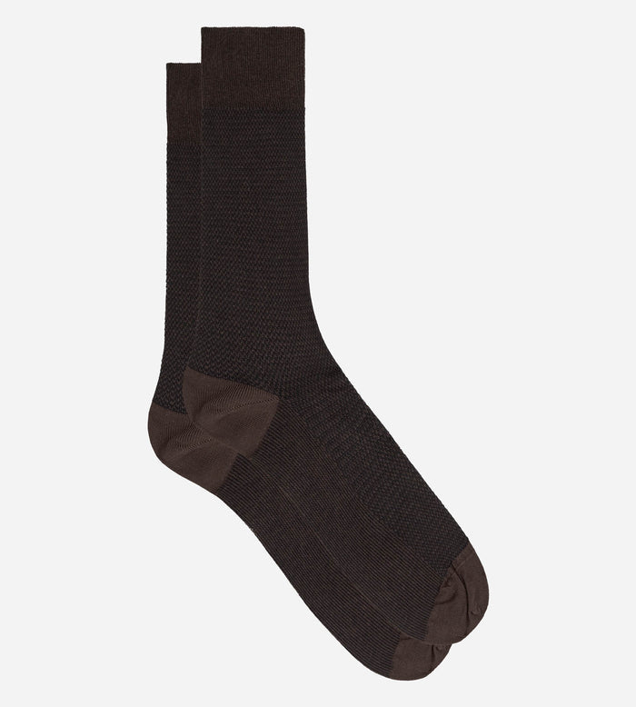 Chaussettes homme coton marron bois La Mode