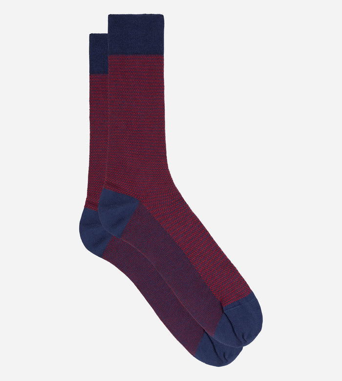 Chaussettes homme coton rouge grenat La Mode