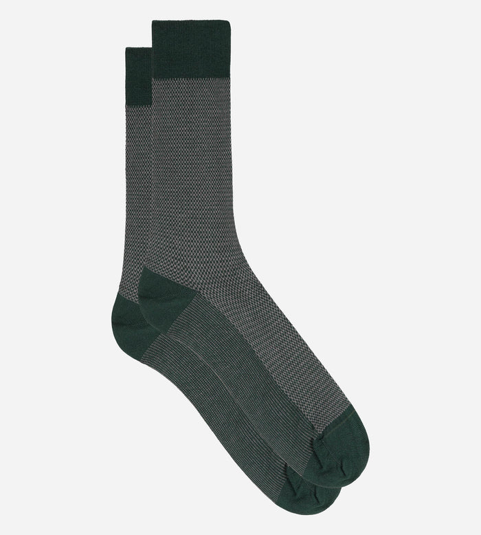 Chaussettes homme coton vert écossais La Mode