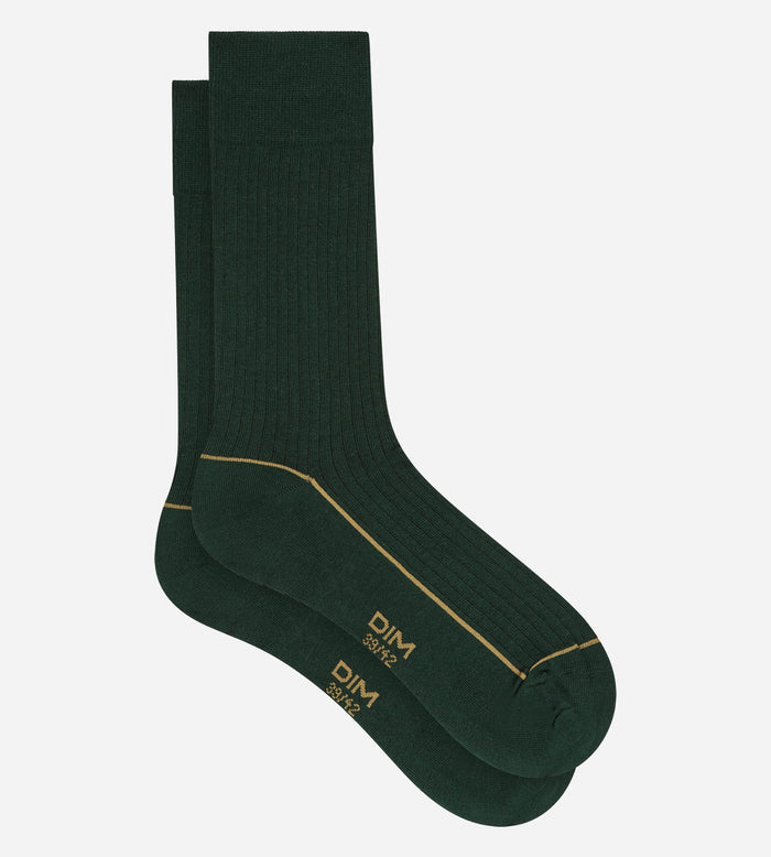Chaussettes homme coton vert olive La Mode Côtelée