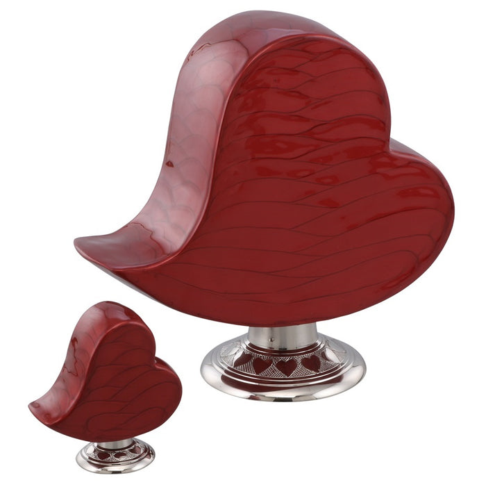 Cheerful Heart Cremation Urn - Red - IUFH156