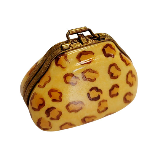 Cheetah Print Porcelain Purse Porcelain Limoges fashion purse figurine LIMOGES BOXES French Trinket Box