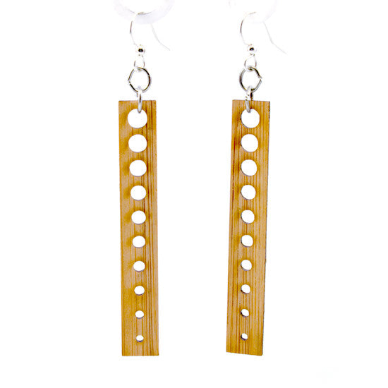 Bamboo chic circle round earrings, laser-cut and made in USA