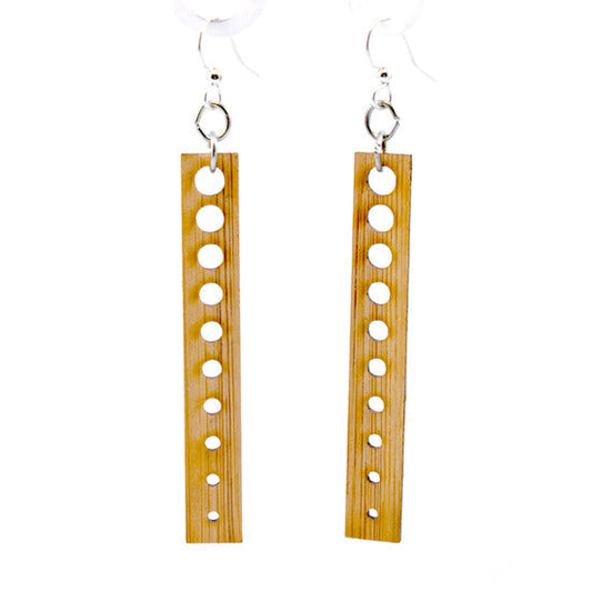 Bamboo chic circle round earrings, laser-cut and made in USA