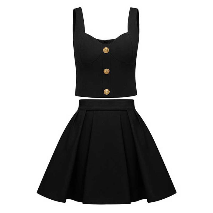 Black Top+Skirt / S