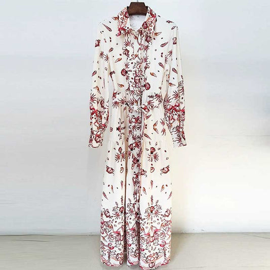 Chic White Floral Maxi Dress For Women Trendy Holiday Dress