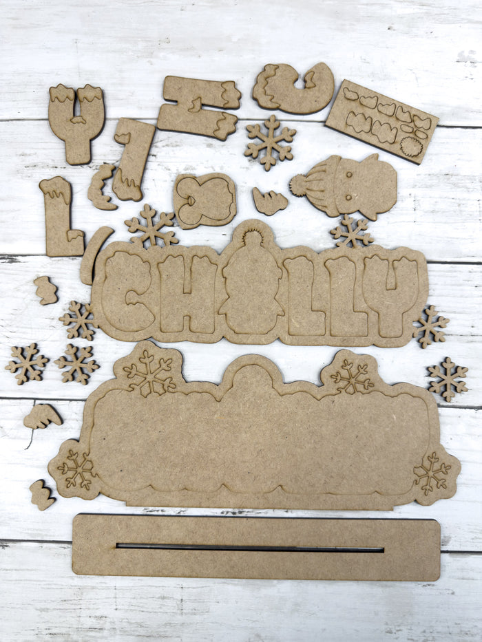 Chilly Penguin Word Sign Sitter DIY Kit