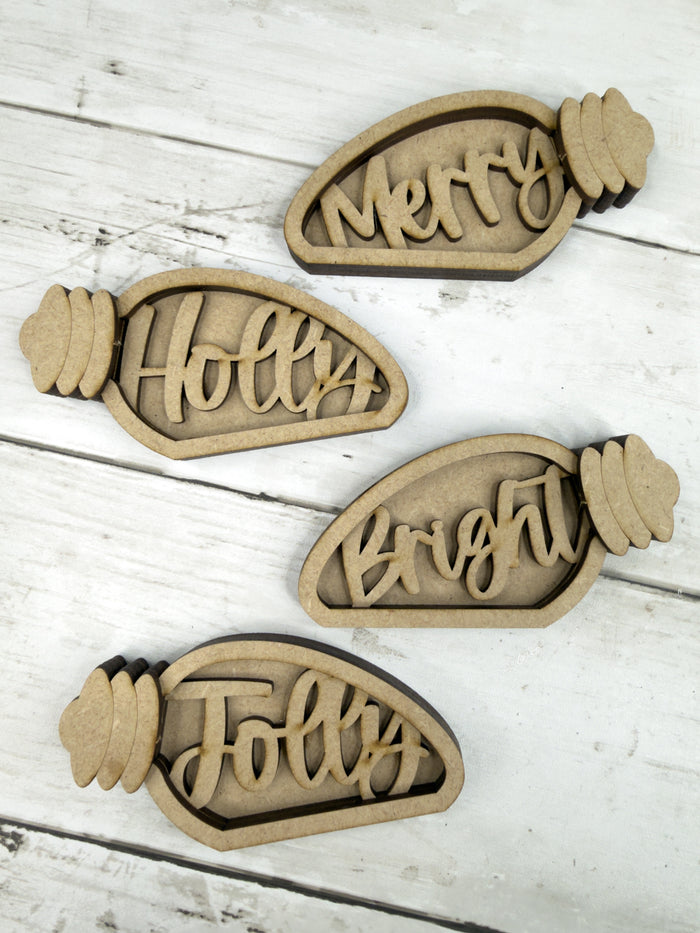 Christmas Words Light Bulbs DIY Kit