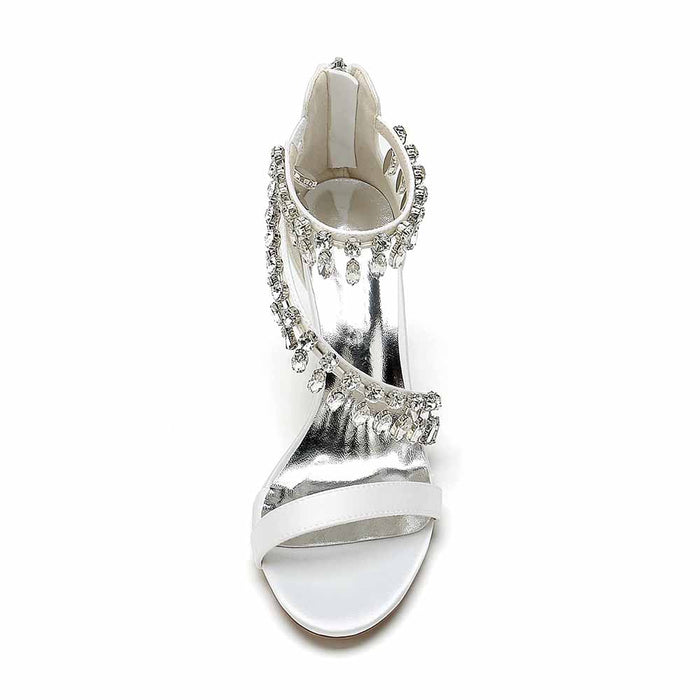 Elegant S&DCo. chunky heel prom shoes with sparkling crystal embellishments for a glamorous look