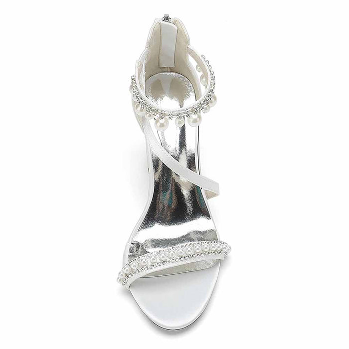 Elegant S&DCo. heels with pearl accents, perfect shoes for wedding events