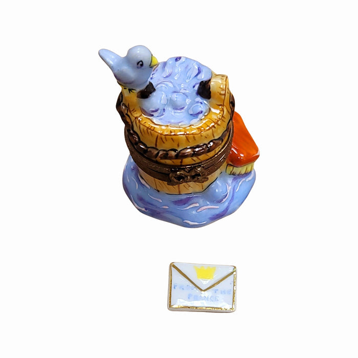 Cinderella Porcelain Wash Bucket Porcelain Limoges Fairy French Trinket Box